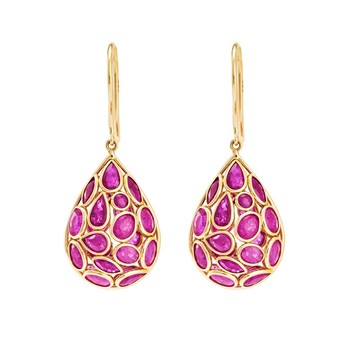 Lucent Rubies & 18K Gold Earrings