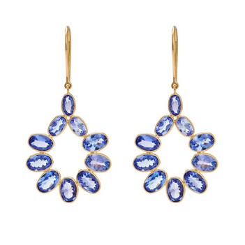 Inviting Tanzanite & 18K Gold Dangle Drop Earrings