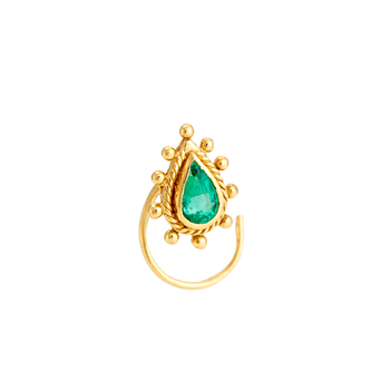 Hypnotic Emerald 22K Gold Nose Pin