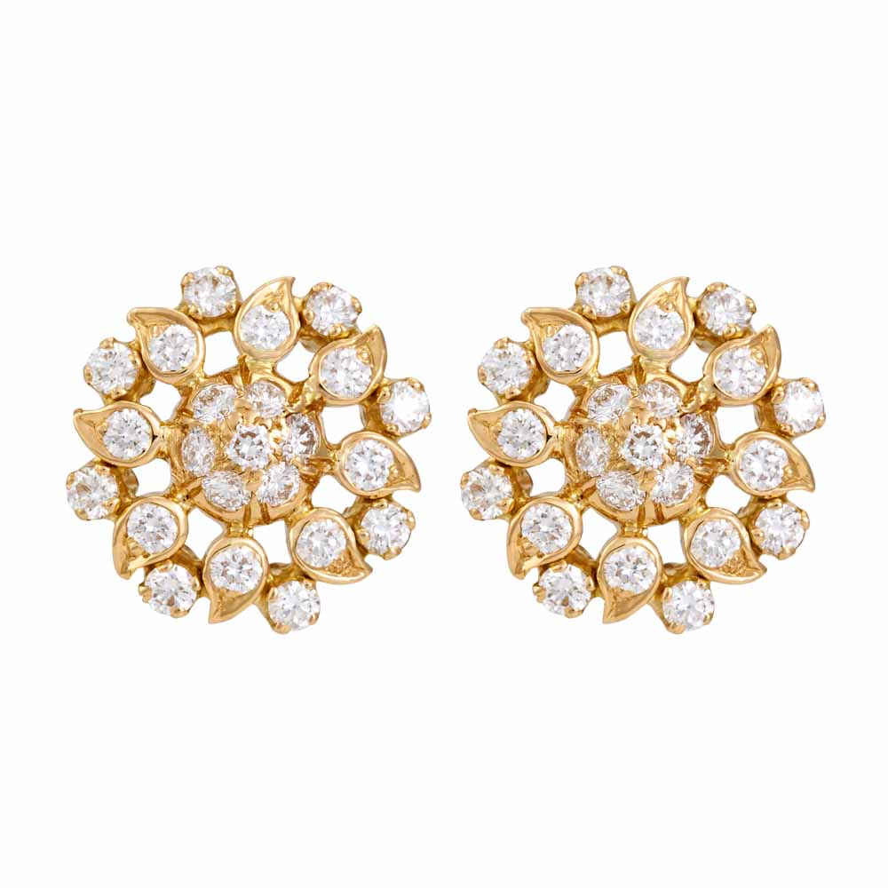 Shop Diamond and 18K Gold Stud Earrings Online in India | Gehna