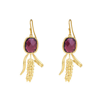 Peerless Garnet 18K Gold Danglers