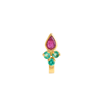 Inviting Ruby and Emerald Nose Pin
