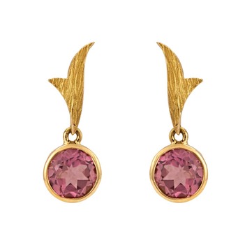 Winsome Tourmaline and Gold Earrings