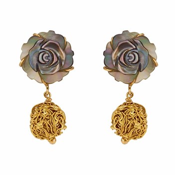 Rose Stud Earrings, Yellow Gold, Detailed Rose Flower Stud – Five Star  Jewelry Brokers