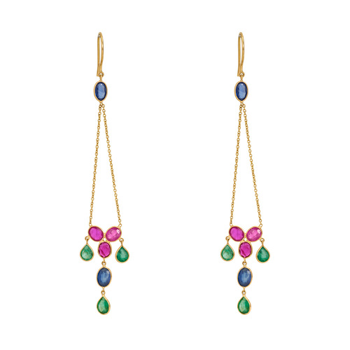 Shop Wonderful Sapphire Ruby Emerald Earrings Online Gemstone Jewellery at Gehna