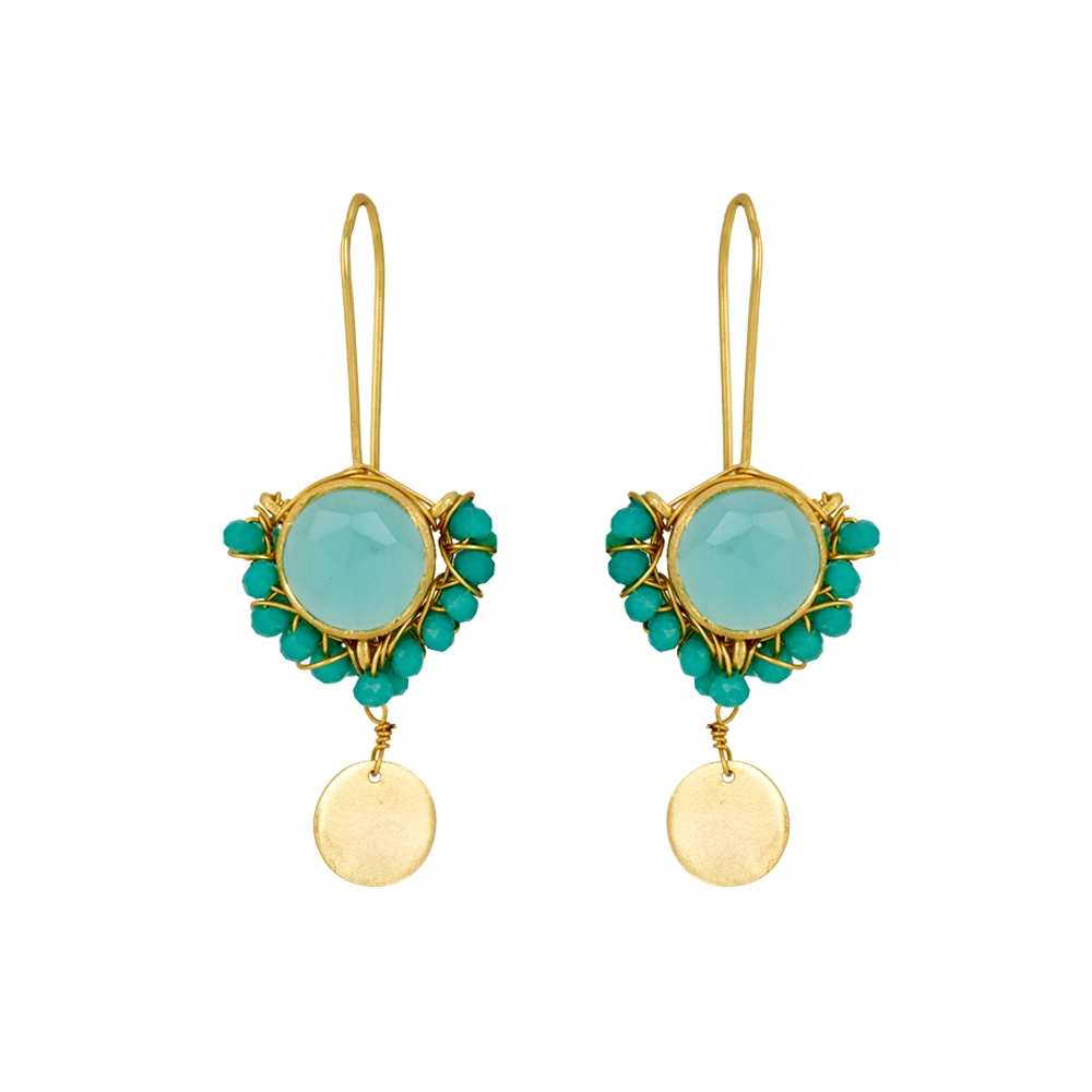 Shop 925 Sterling Silver Tasteful Chalcedony Drop Earrings Online at Gehna