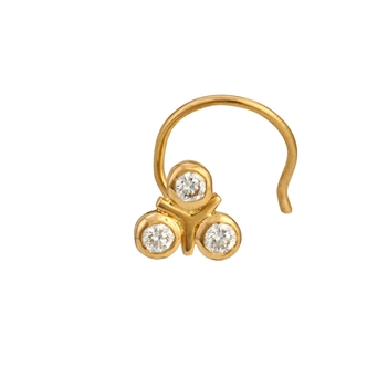 Clover Diamond Nosepin in 22K Gold