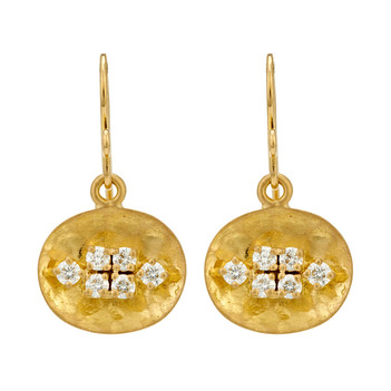 Novel 18k Gold and Diamond Drop Earrings