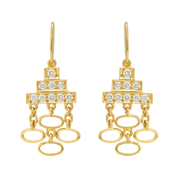 Bohemian Diamond and 18k Gold Dangler Earrings