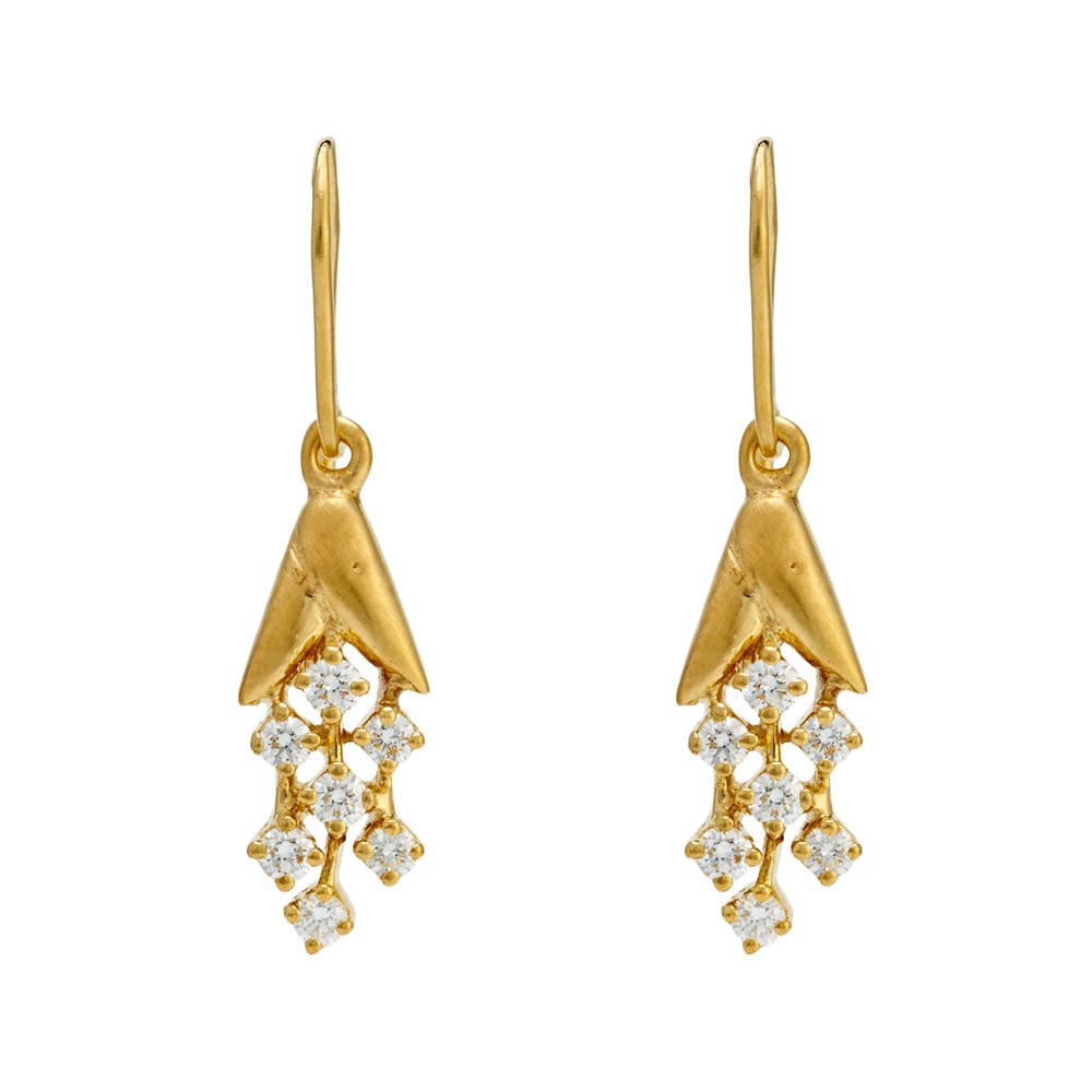 Gold plated Polki Dangler earrings pair
