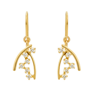 Neoteric Diamond and 18K Gold Drop Earrings