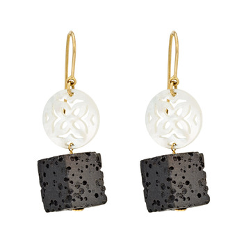 Stark Mother of Pearl 18k Gold Drop Earrings