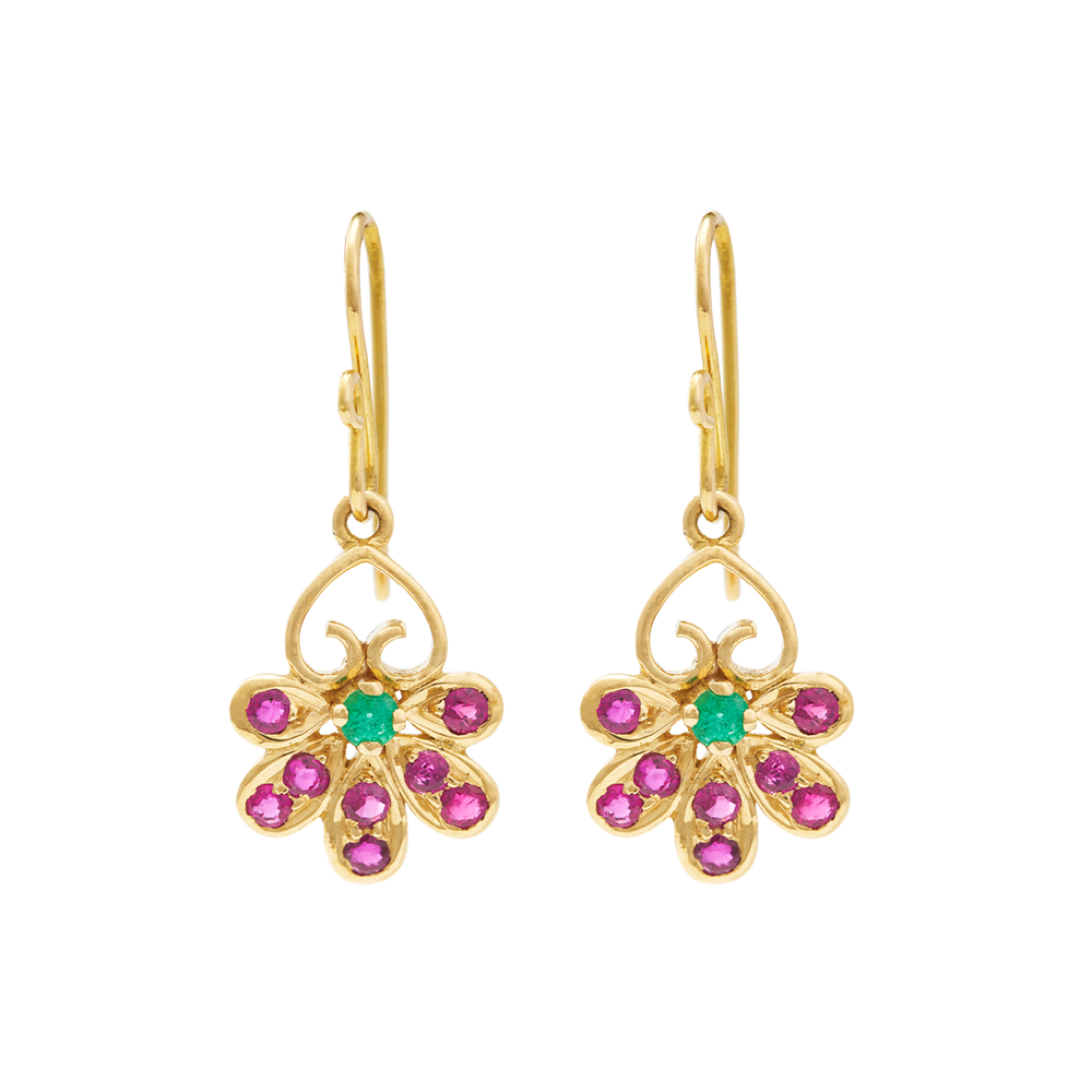 Earring – Antique Stud Hanging Uncut Diamonds Ruby Emerald Pearls | Gujjadi  Swarna Jewellers