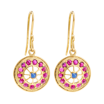 Admirable Ruby and Blue Sapphire Earrings