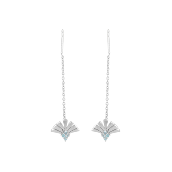 Dreamy Blue Topaz and 925 Sterling Silver Needle and Thread Earrings