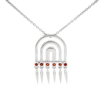 Sterling Silver Garnet Pendant with Chain