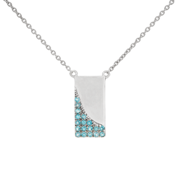 Striking Blue Topaz and Sterling Silver Pendant with Chain