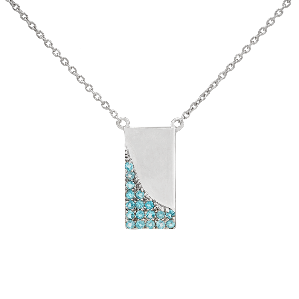 Striking Blue Topaz and Sterling Silver Pendant