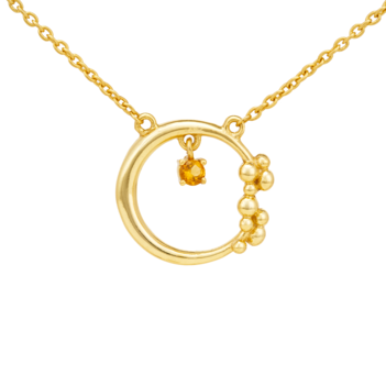 Inspired Citrine and Sterling Silver Pendant with Chain
