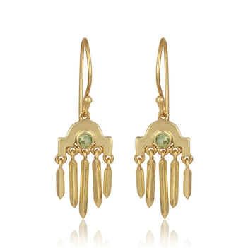 Chandelier Peridot and 925 Sterling Silver Earrings