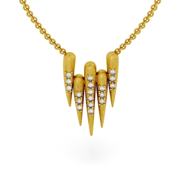 18K Gold Novel Diamond Pendant with Chain