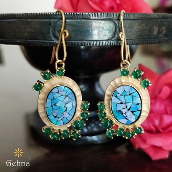 Fantastical Opal and Emerald Earrings 