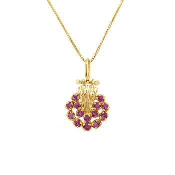 Sanguine Ruby and 18K Gold Pendant