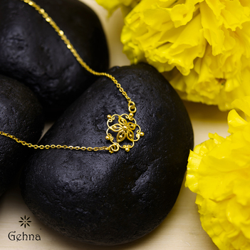 Floral Mandala 18K Gold Bracelet