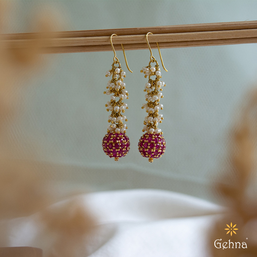 22K Yellow Gold Ruby Earrings (14.1gm) – Virani Jewelers