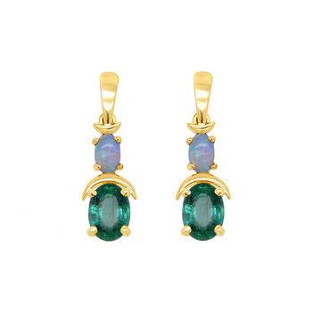 Exhilarant Opal and Emerald Earrings
