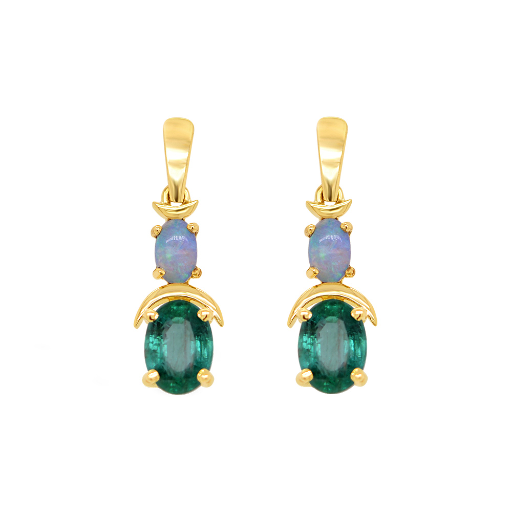 opal and emerald earrings