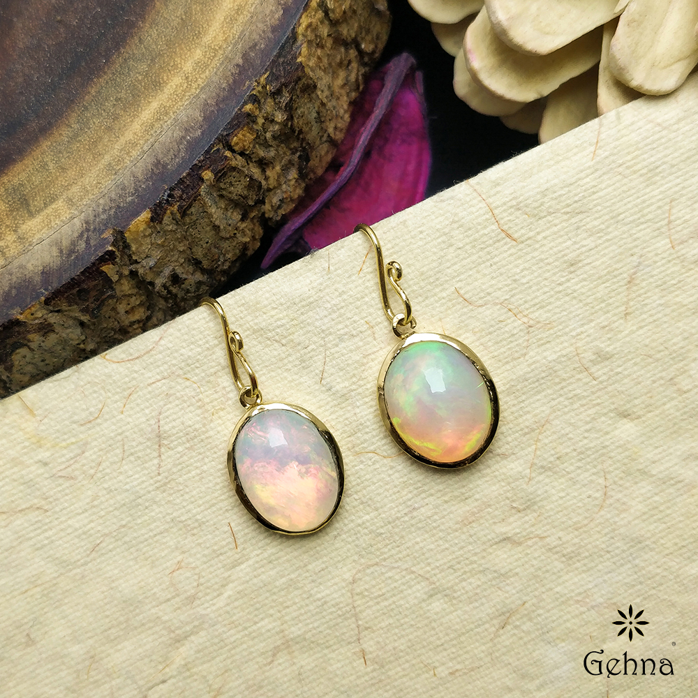 Buy Natural AAA Ethiopian Fire Opal Earrings Large Opal Stone Online in  India  Etsy