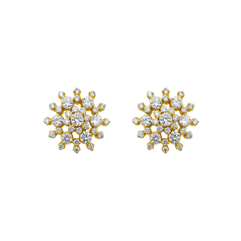 18K Gold & Diamond Floral Studs