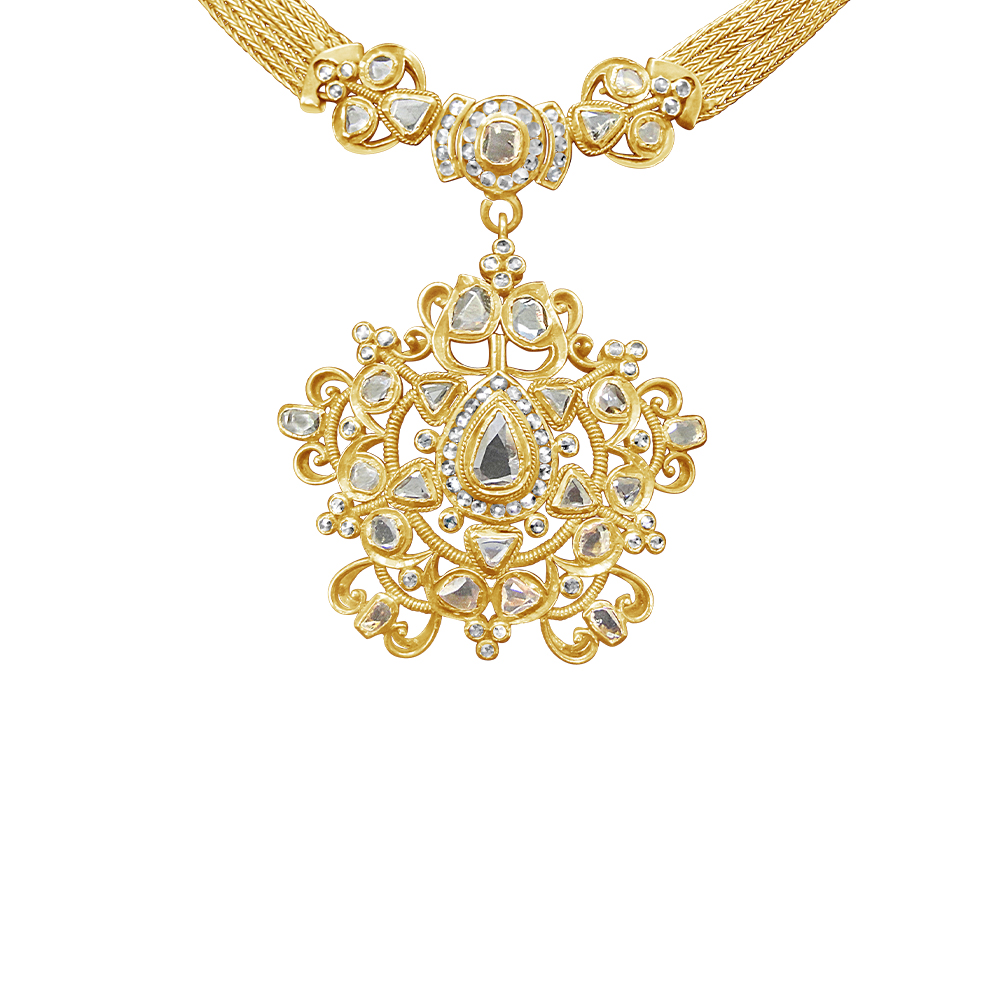 Shop 18K Rose Cut Diamond Pendant Online at Gehna