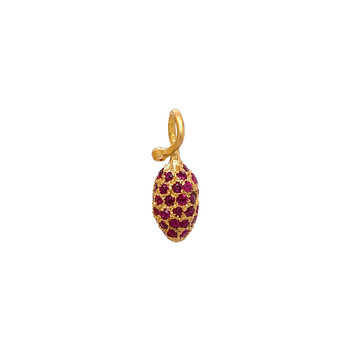 Pistachio Shaped Ruby 18K Gold Pendant (Without Chain)