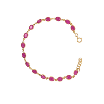 Ravishing Ruby and 18K Gold Bracelet (7 inches)