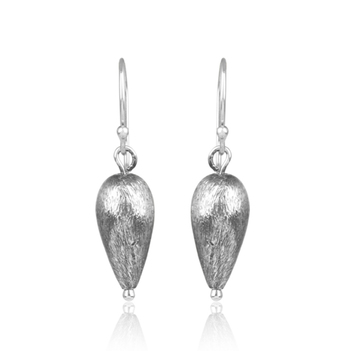 Contemporary Oxidised Silver Hook Earrings