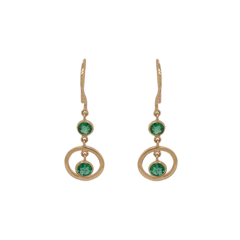 Swanky Emerald Hook 18K Gold Earrings
