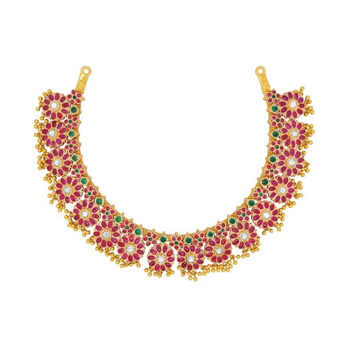 DREAMJWELL - Gorgeous Gold Tone Ruby Necklace Set-dj06441 – dreamjwell
