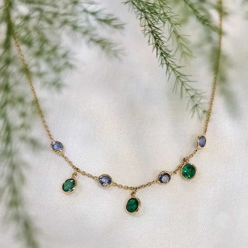 Minimalist Personalised Gemstone | Necklace With Engaving | CaratLane
