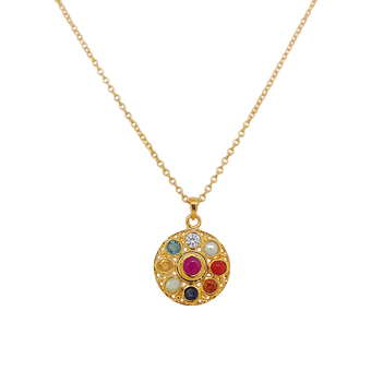 Shop 12+ Latest Navaratna Gold Pendant for Women | Navaratna Jewellery ...