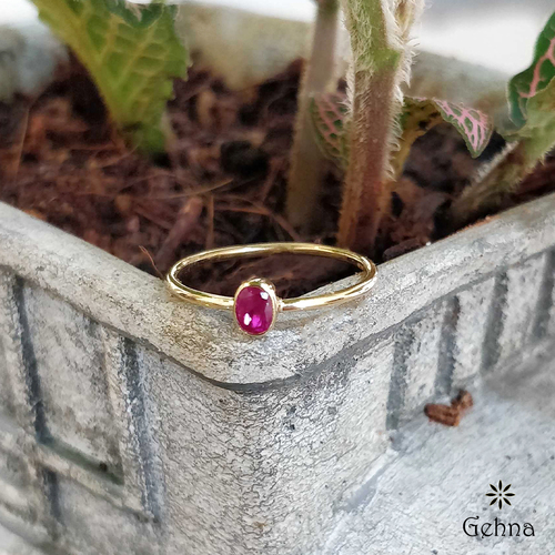 Rose Gold American Diamond Ruby Adjustable Ring – Kalson Jewellers