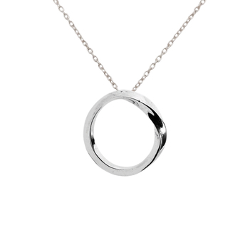 Moebius Circle Silver Pendant with Chain