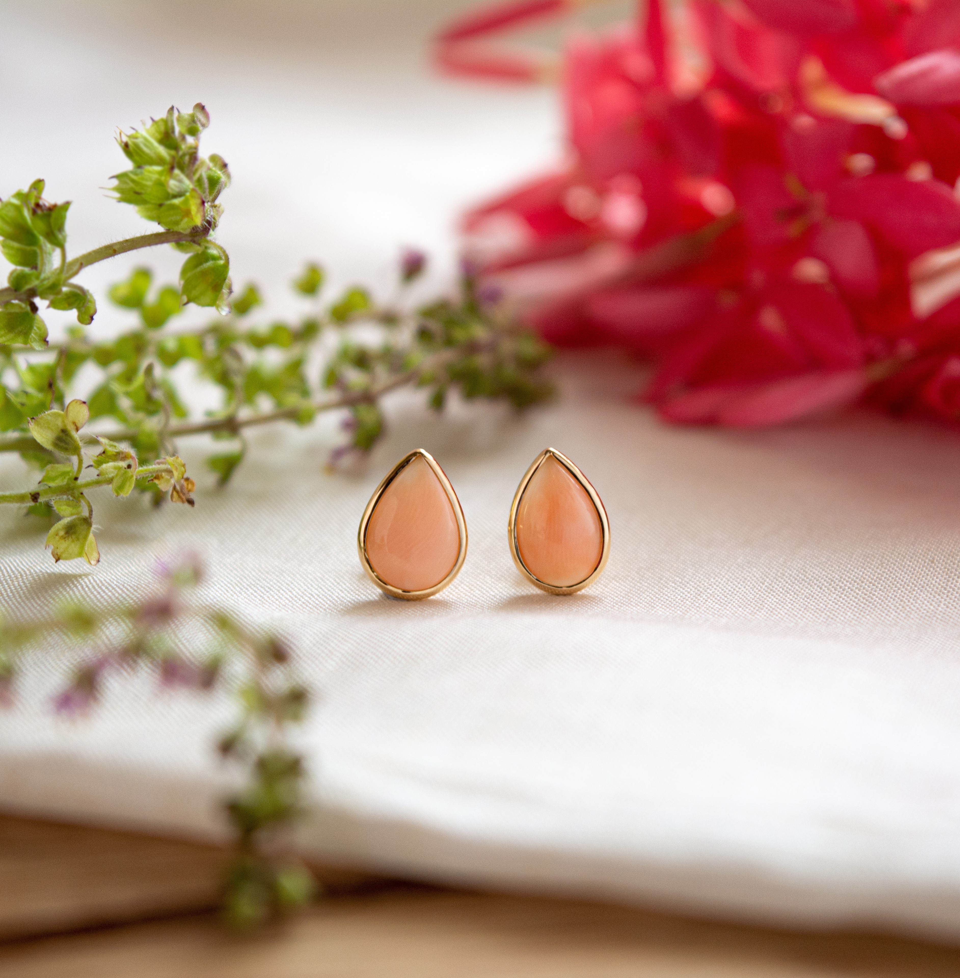 Edwardian Style Pink Coral and Diamond 18 Karat White Gold Earrings - –  Dandelion Antiques