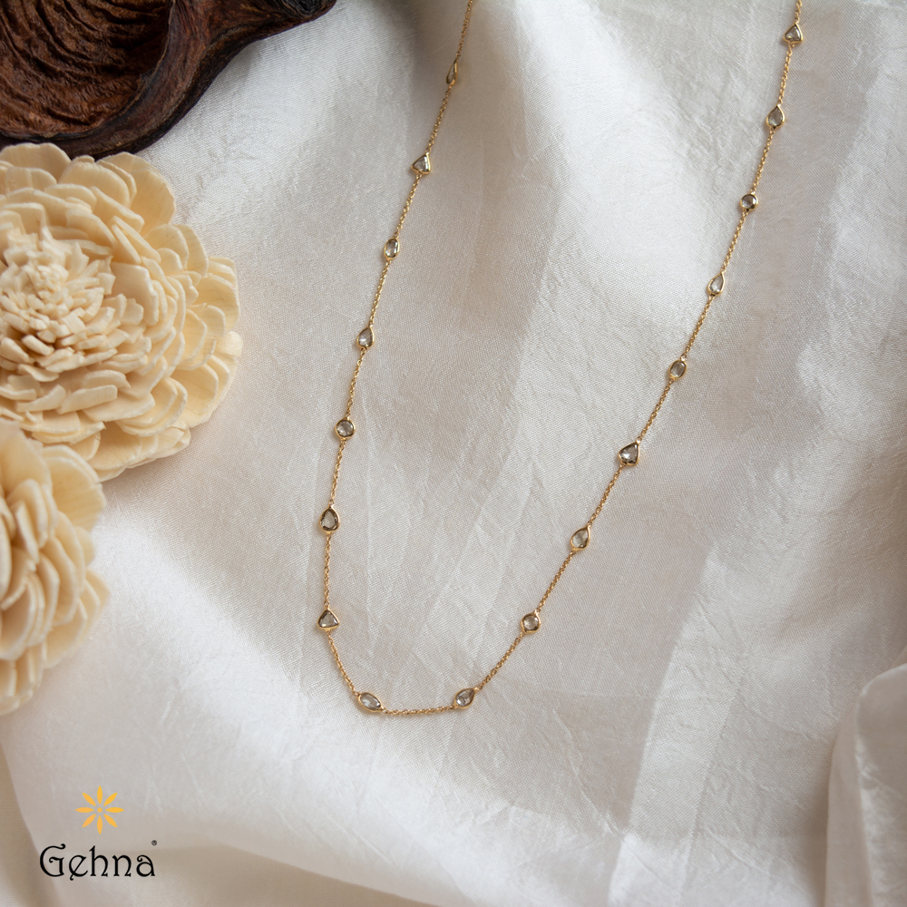 Stylish Linked 18K Gold Chain (16 Inches) by GEHNA