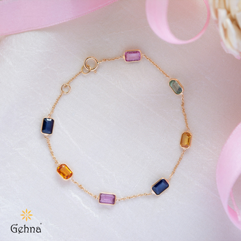 Multi-coloured Bliss Sapphire 18K Gold Bracelet 