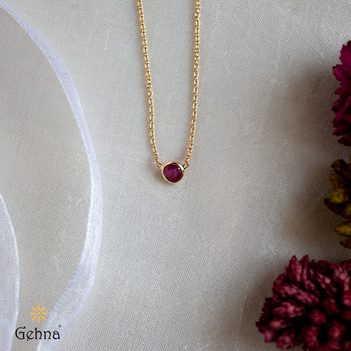 Ruby Bezel Station Necklace | Dainty Diamonds by the Yard Style – CHARMED  Medical Jewelry