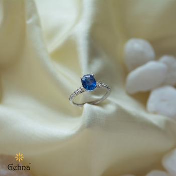 Saxe Blue Sapphire 18k White Gold Ring