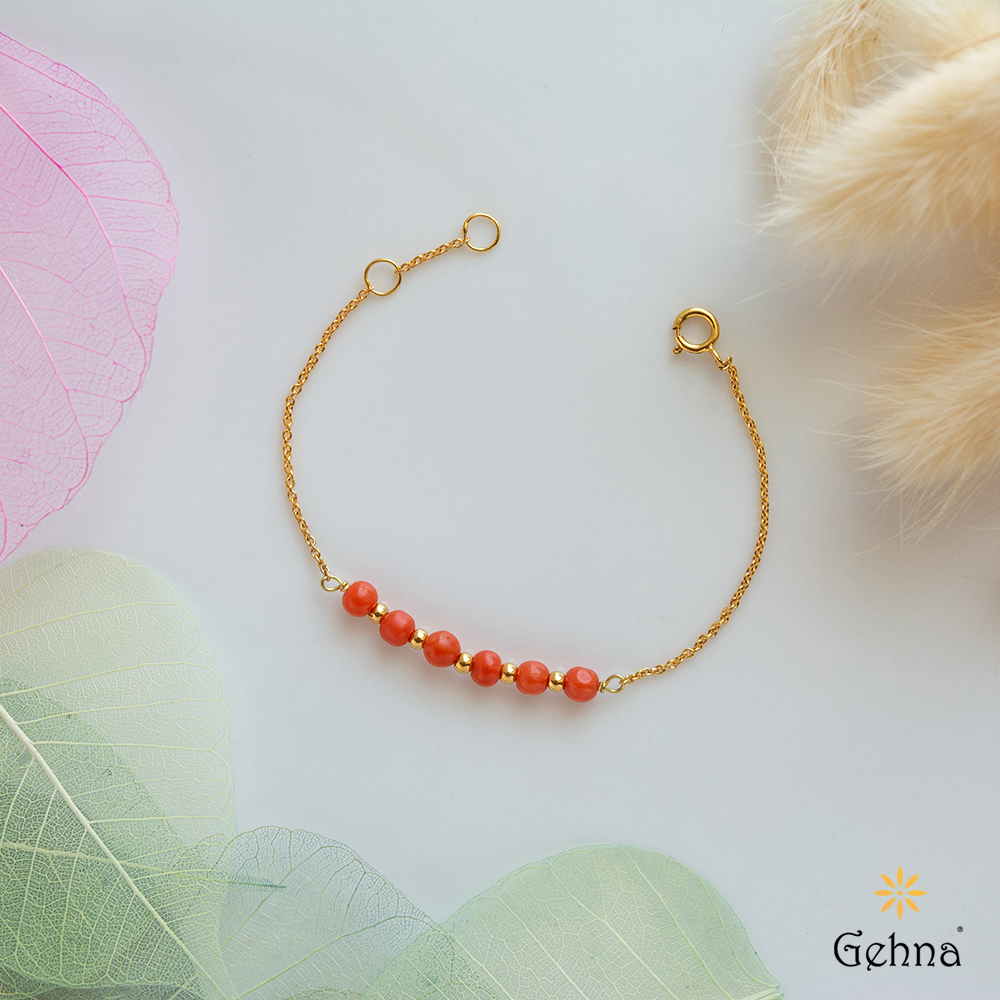 Gold and sale coral bracelet