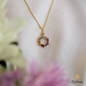 Varicoloured 18k Gold pendant (without chain)